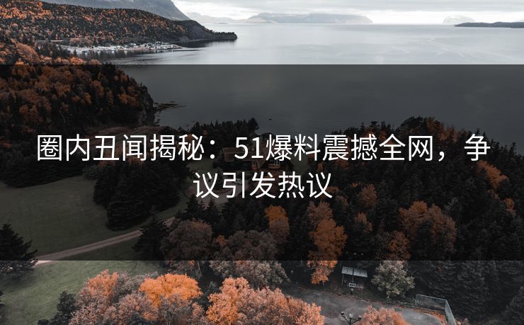 圈内丑闻揭秘：51爆料震撼全网，争议引发热议