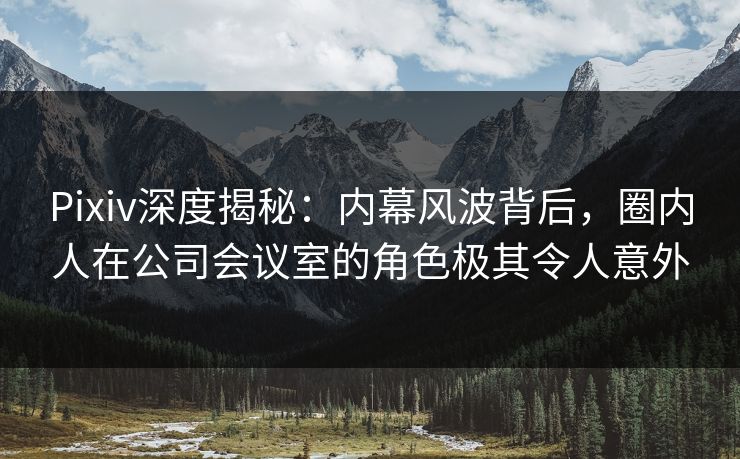 Pixiv深度揭秘：内幕风波背后，圈内人在公司会议室的角色极其令人意外