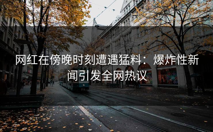 网红在傍晚时刻遭遇猛料：爆炸性新闻引发全网热议