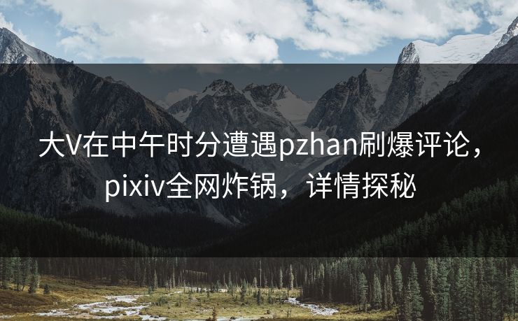 大V在中午时分遭遇pzhan刷爆评论，pixiv全网炸锅，详情探秘