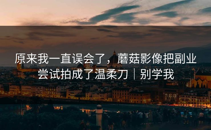 原来我一直误会了，蘑菇影像把副业尝试拍成了温柔刀｜别学我